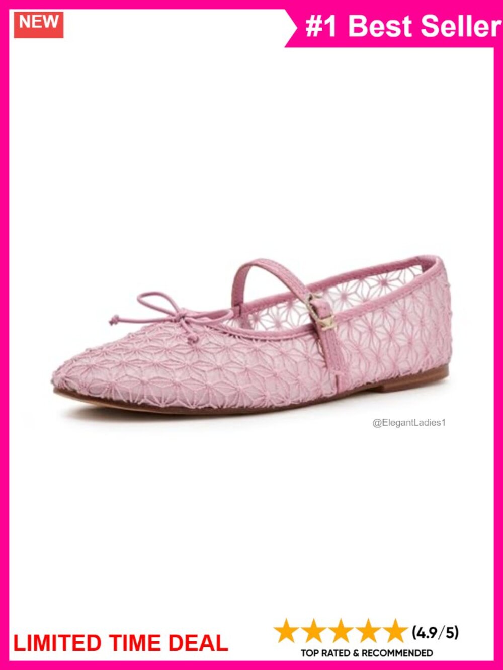 Mary Jane Ballet Flat Round Toe Slip-On Casual Shoe
